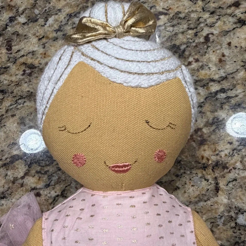 Pillowfort Ballerina Decorative Pillow Plush Doll Pink Gold Star Tutu 21.5 Inch